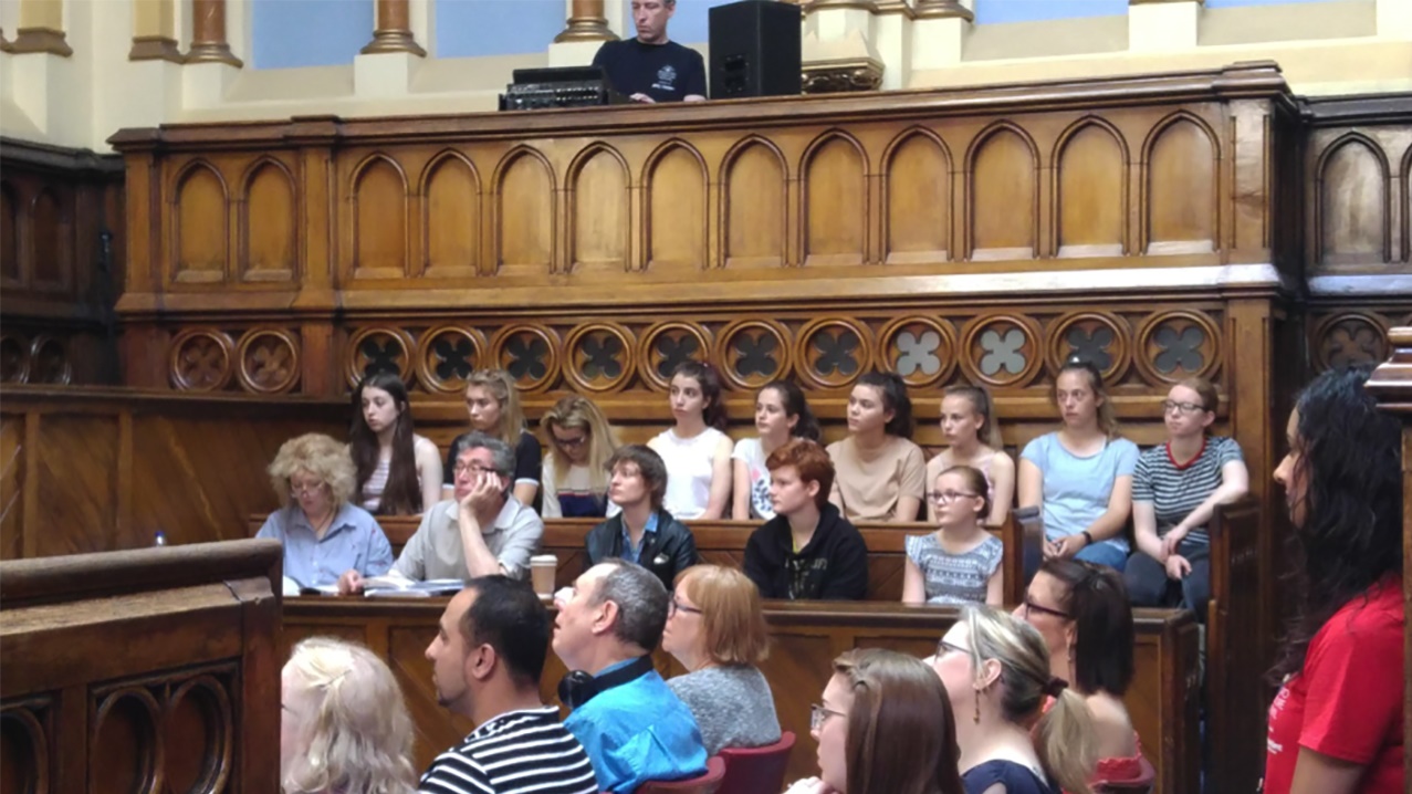 Fairfield High School pupils in courtroom for Crime Writers workshop in Bradford