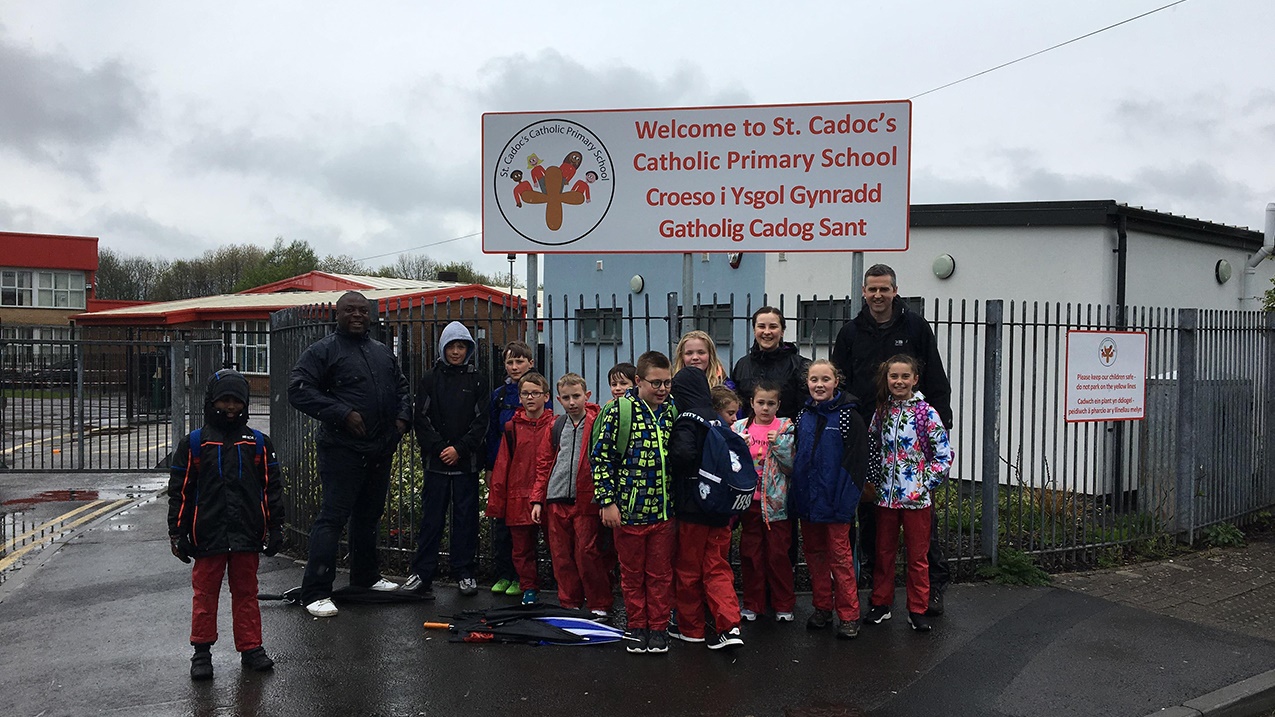 Welsh schoolchildren sponsored walk