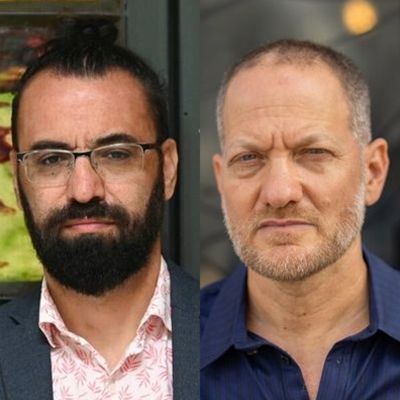 Aziz Abu Sarah and Maoz Inon talk to Lyse Doucet Aziz Abu Sarah and Maoz Inon talk to Lyse Doucet