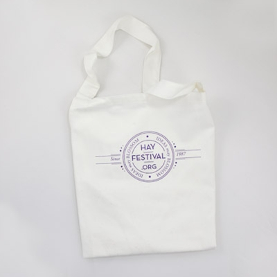 HayFestival.org canvas apron – retro stamp