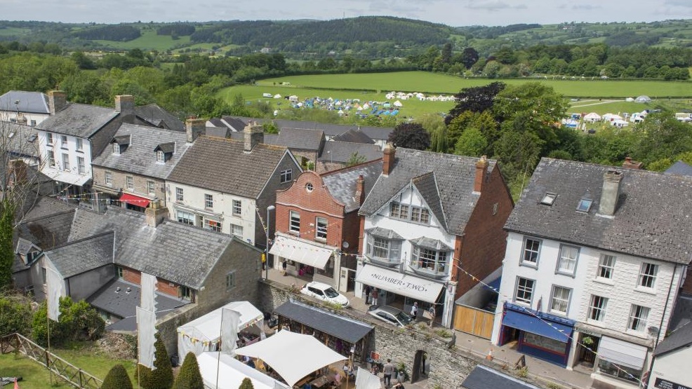 Hay-on-Wye town in summer