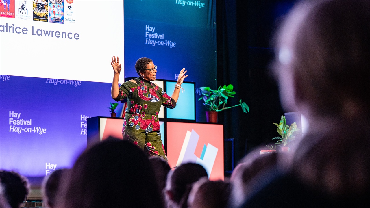 Hay Festival speaker on stage
