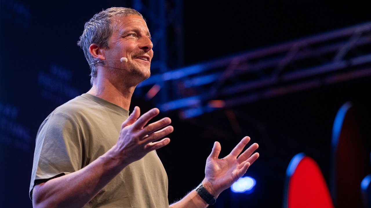 Hay Festival speaker on stage