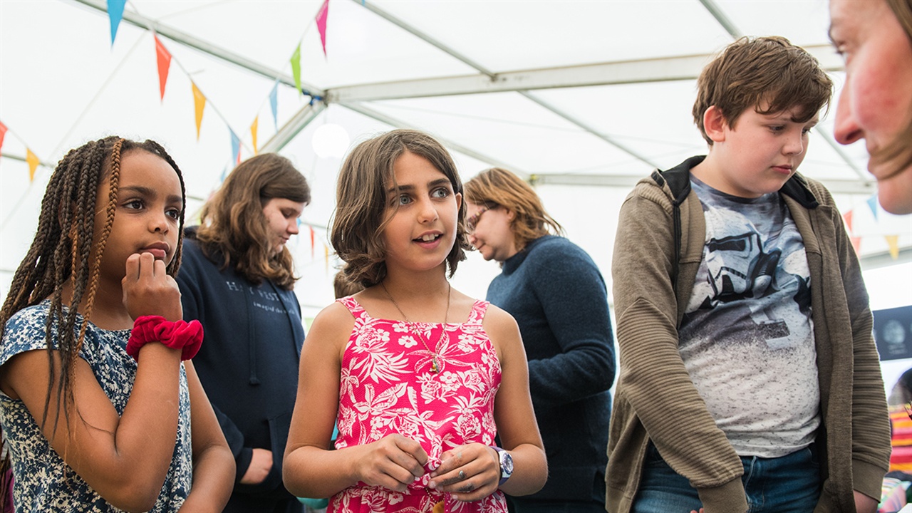 Kids dancing together