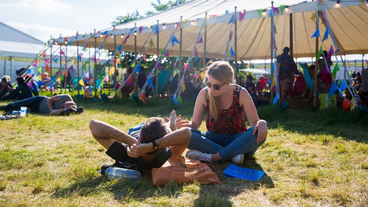 Hanging out on Hay Festival site