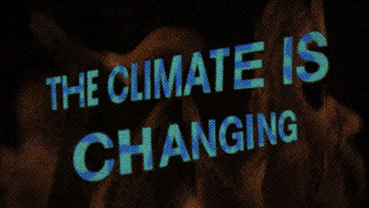 Illustrative text saying "the climate is changing"