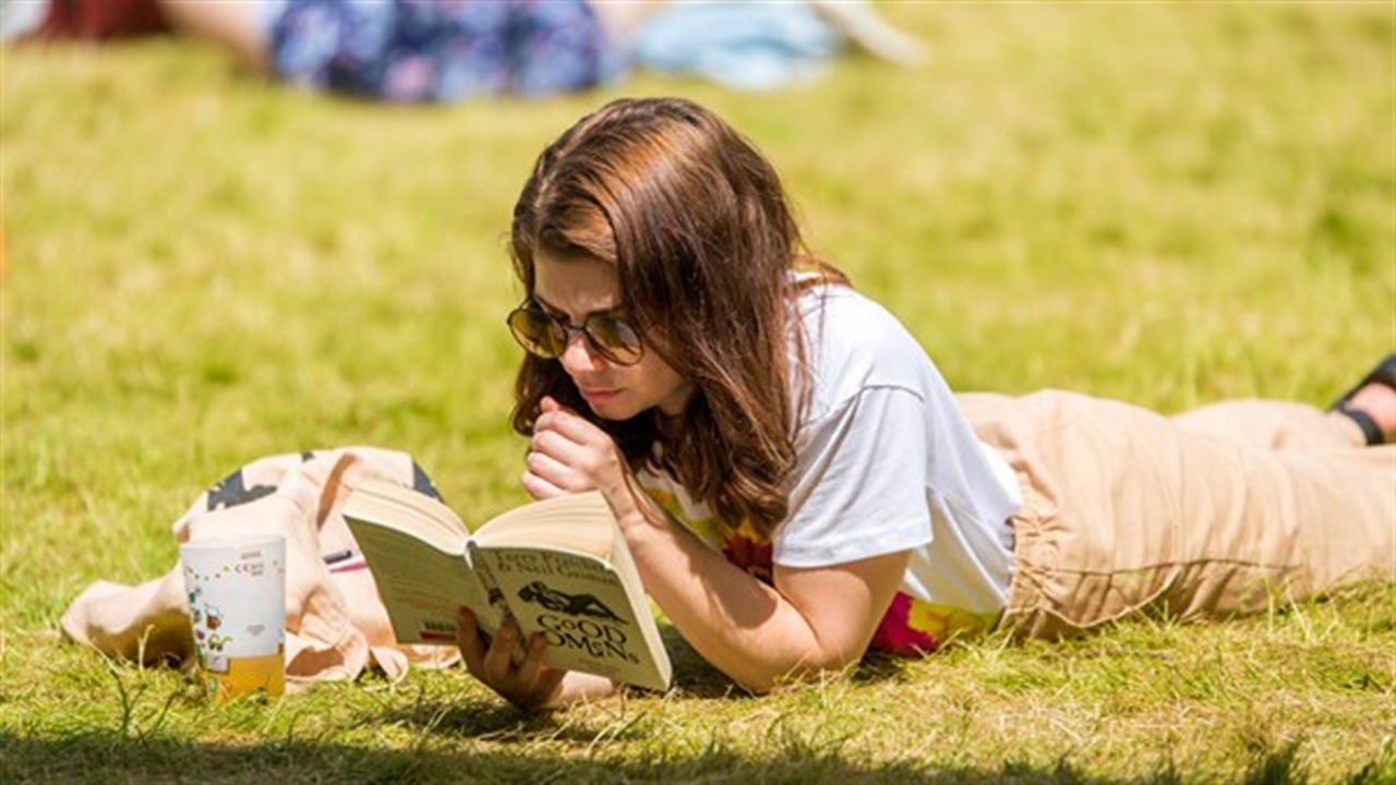 Woman reading in the sun