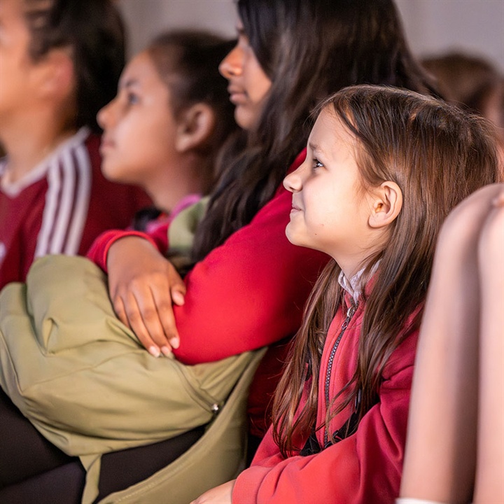 Child enjoying a Hay Festival event