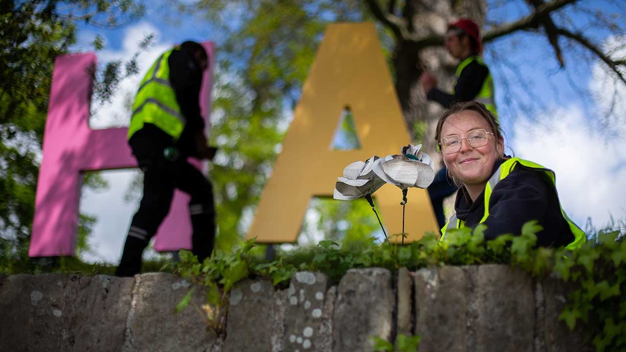 Marquee in evening sun