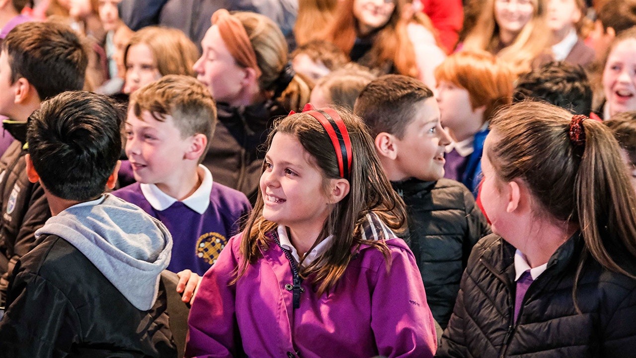 Schoolchildren at Hay Festival