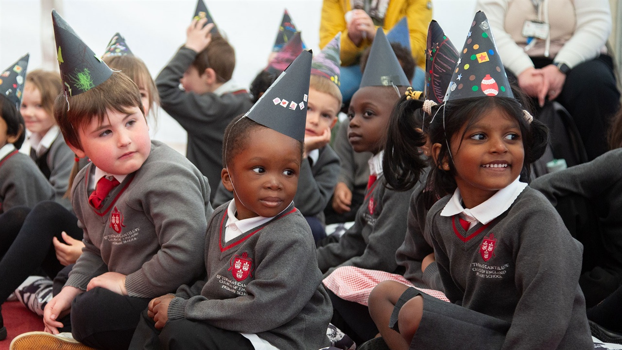 Primary school children at Hay Festival