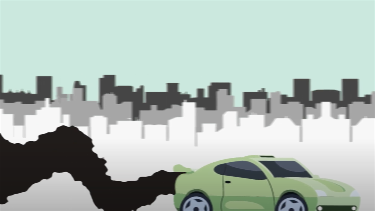 Illustration of a car polluting air