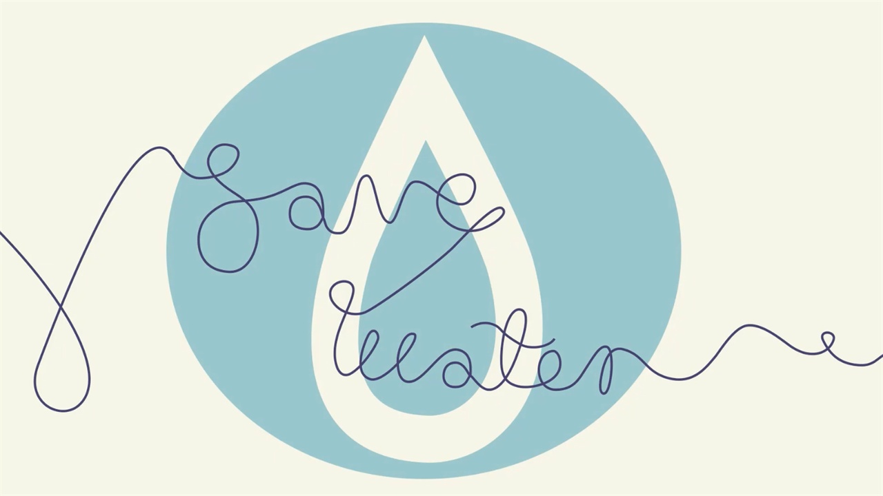 Save water written over illustrated raindrop