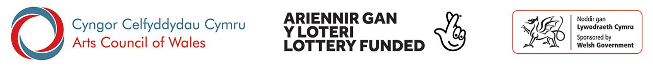 Arts Council of Wales, Lottery Funded and Welsh Government logos