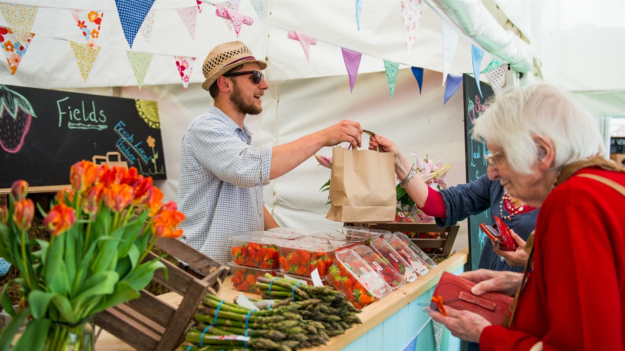 Exhibitor stand at Hay Festival