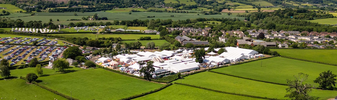 Hay Festival Hay-on Wye aerial shot of festival site