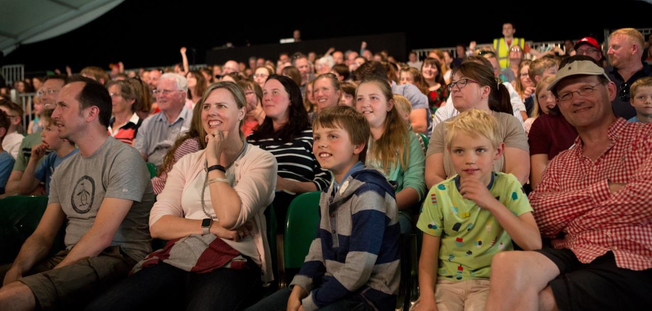 audience at young family event audience at young family event