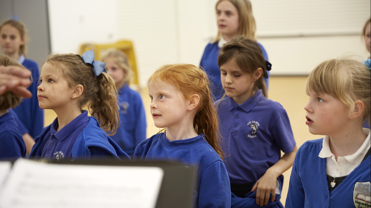 Hay Festival Schools Choir in rehearsal