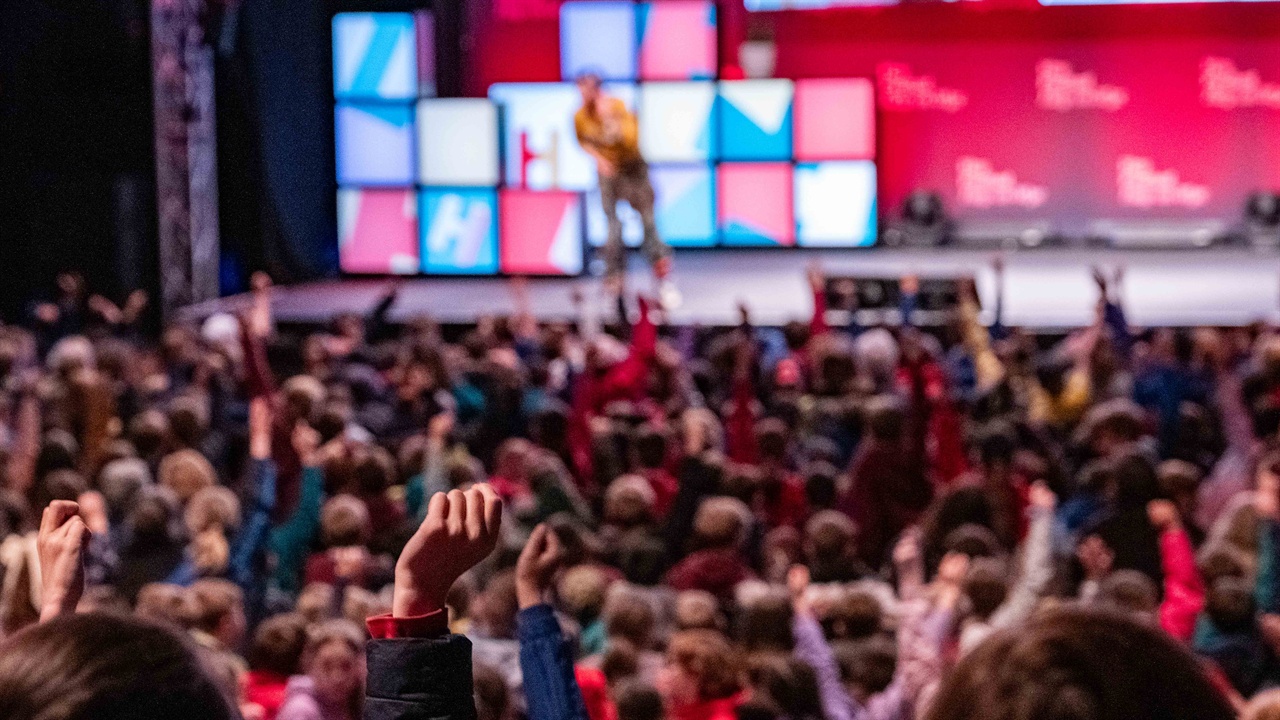 Winter Weekend site aerial photograph showing Hay Castle and Hay-on-Wye