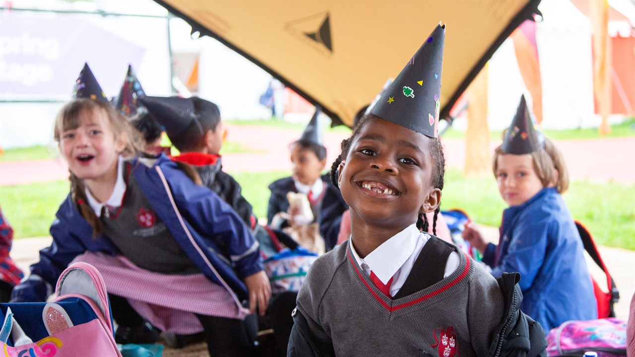 School children at Hay Festival