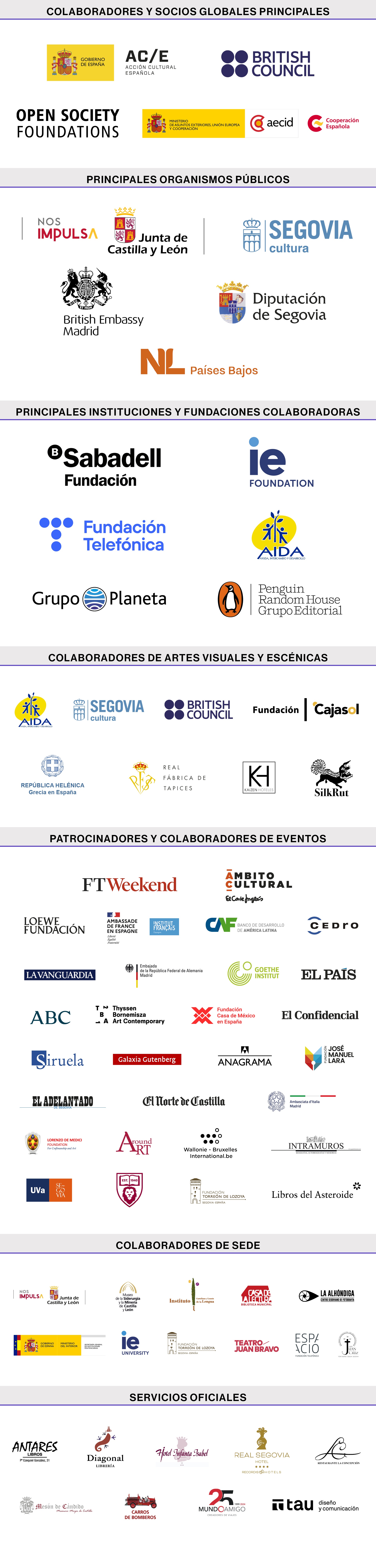 Hay Festival Segovia Sponsors & Partners