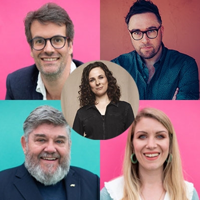 Marcus Brigstocke, Cariad Lloyd, Andre Vincent, Danny Wallace and Rachel Parris