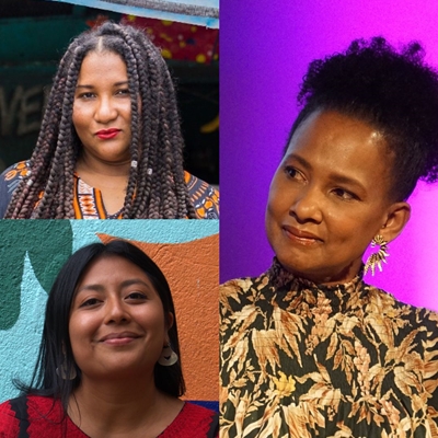 Miroslava Herrera, Josefa Sánchez Contreras and Indhira Serrano in conversation with Alina Torrero