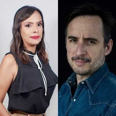 Nelly Luna and Josefina Townsend with David Marcial Pérez