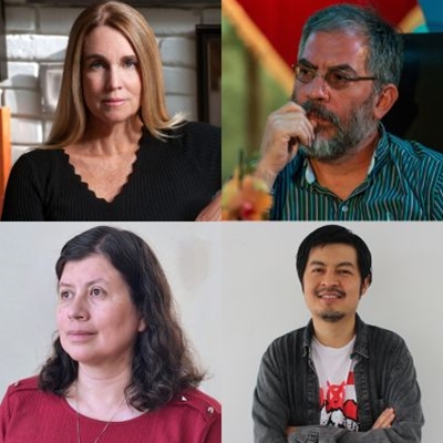 Sonia Cunliffe, Enrique Planas and Zoila Vega Salvatierra with Jorge Malpartida