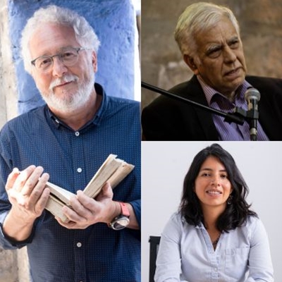 Héctor Abad Faciolince and Alonso Cueto in conversation with Camila Osorio