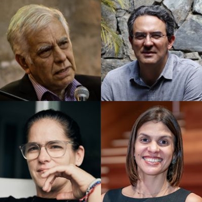 Alonso Cueto, Verónica Ramírez and Juan Gabriel Vásquez in conversation with Ainaí Morales