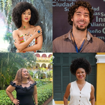 Pablo Muñoz, Laura Romero and Edna Liliana Valencia in conversation with Lidy Agámez