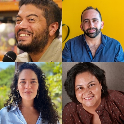 Frank Báez, Cristina Bendek and Giuseppe Caputo in conversation with Yeniter Poleo