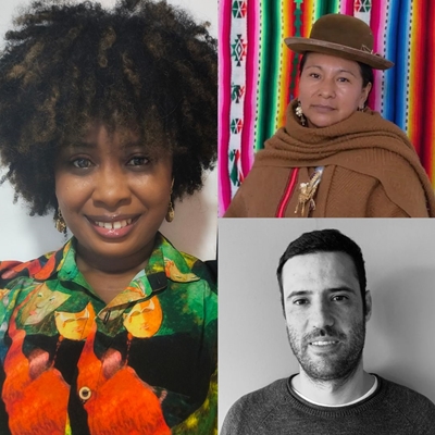 Maryury Mosquera and Soraya Poma in conversation with Andrés Bermúdez Liévano