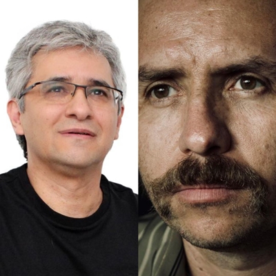 César Betancur ‘Pucheros’ and John Álex Toro in conversation with Juan Luis Mejía