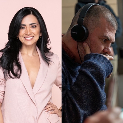 Yesenia Valencia y Andrés Burgos en conversación con Robinson Meneses