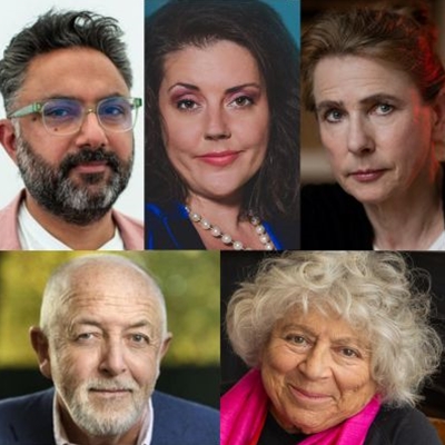 Jeremy Bowen, Carys Eleri, Miriam Margolyes, Sathnam Sanghera and Lionel Shriver