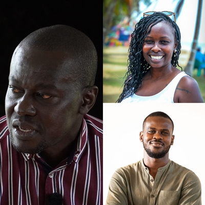 Dr. Mordecai Ogada and Fiona Tande in conversation with Tom Mukhwana Dr. Mordecai Ogada and Fiona Tande in conversation with Tom Mukhwana