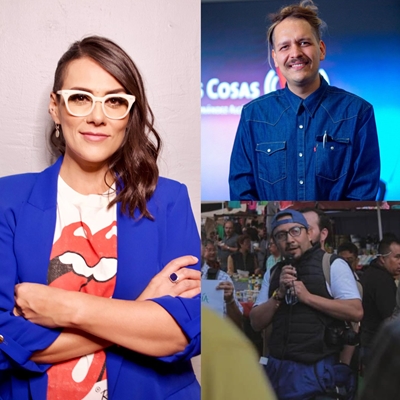 Paulina Chavira Mendoza y Juan Jesús Garza Onofre en conversación con Israel Nieves