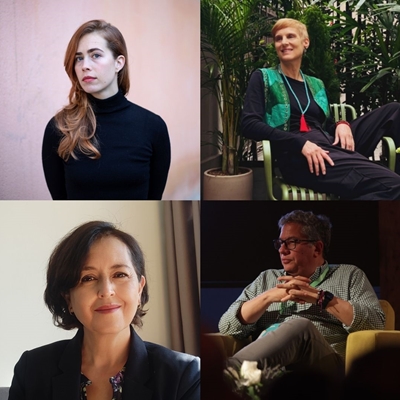 Miguel Almeyda Morales, Doris Guillén Delgado, Greta García and Morella Petrozzi in conversation with Santiago Rojas
