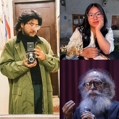 Mauricio Ambrossio, Claudia Delgado and Jorge Villacorta in conversation