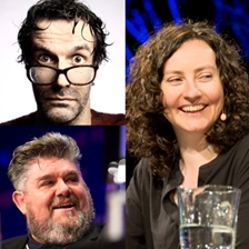 Marcus Brigstocke, Carrie Quinlan, André Vincent and Hugh Muir