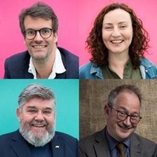 Marcus Brigstocke, Carrie Quinlan, Andre Vincent and Robin Ince