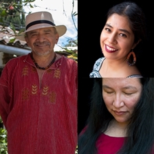 J. Silverio from Taller Leñateros and Isela Xospa in conversation with Yásnaya Elena Aguilar