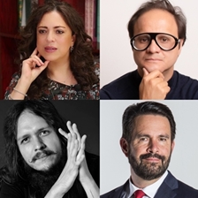 Graciela Báez Ricárdez, Ismael Carvallo Robledo and Juan Jesús Garza Onofre in conversation with Pascal Beltrán del Río