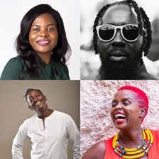 Neddy Amoga, Mutua Matheka and Eric Wainaina with Ciku Kimeria