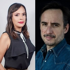 Nelly Luna and Josefina Townsend with David Marcial Pérez