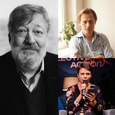 Stephen Fry & Yurko Prokhasko with Kateryna Mikhalitsyna