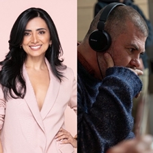 Yesenia Valencia and Andrés Burgos in conversation with Robinson Meneses