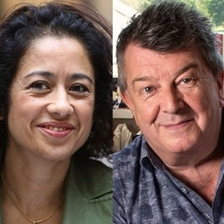 Samira Ahmed and Stuart Maconie